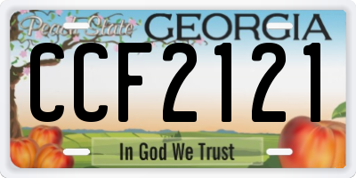 GA license plate CCF2121