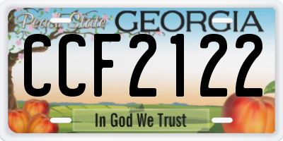 GA license plate CCF2122