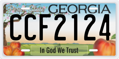 GA license plate CCF2124