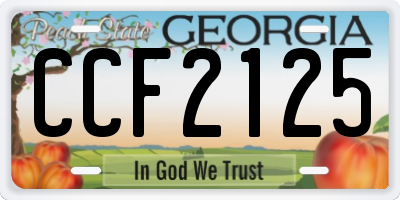 GA license plate CCF2125