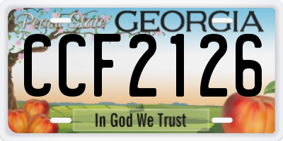 GA license plate CCF2126