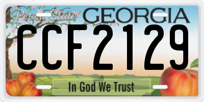 GA license plate CCF2129