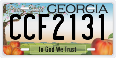 GA license plate CCF2131