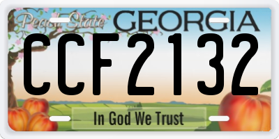 GA license plate CCF2132