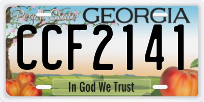 GA license plate CCF2141