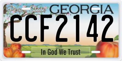GA license plate CCF2142