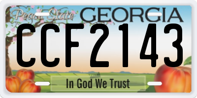 GA license plate CCF2143