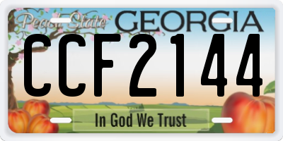 GA license plate CCF2144