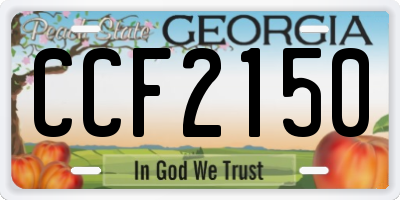GA license plate CCF2150