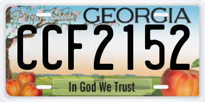 GA license plate CCF2152