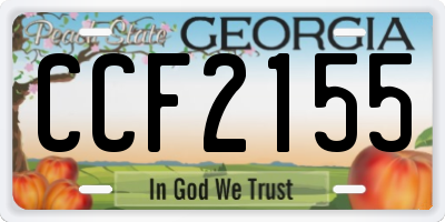 GA license plate CCF2155