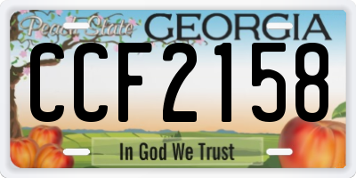 GA license plate CCF2158