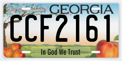 GA license plate CCF2161