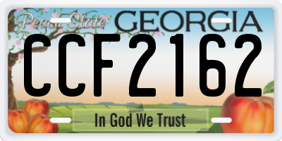 GA license plate CCF2162