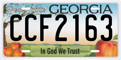 GA license plate CCF2163