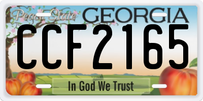GA license plate CCF2165