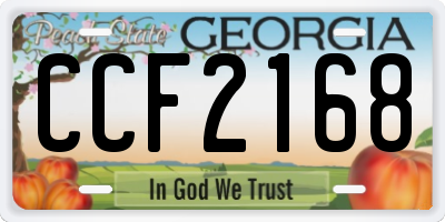 GA license plate CCF2168