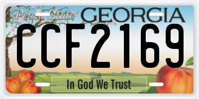 GA license plate CCF2169