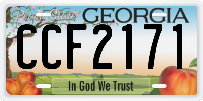 GA license plate CCF2171