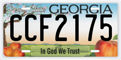 GA license plate CCF2175