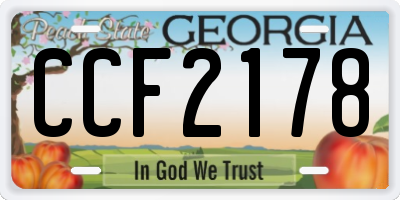 GA license plate CCF2178