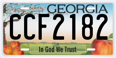 GA license plate CCF2182