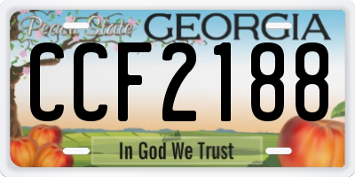 GA license plate CCF2188