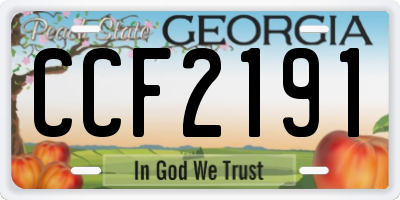 GA license plate CCF2191