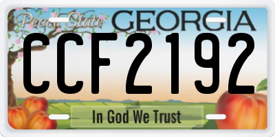 GA license plate CCF2192