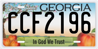 GA license plate CCF2196