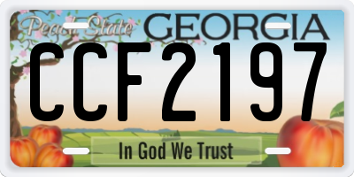 GA license plate CCF2197