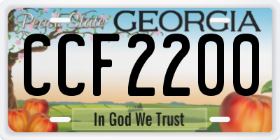 GA license plate CCF2200