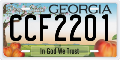 GA license plate CCF2201