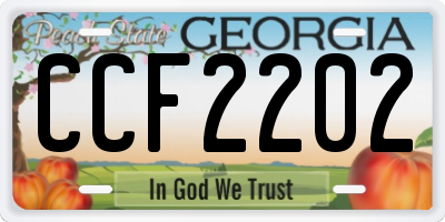 GA license plate CCF2202