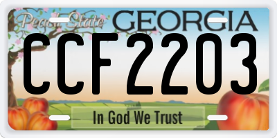 GA license plate CCF2203