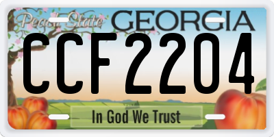 GA license plate CCF2204