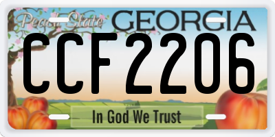 GA license plate CCF2206