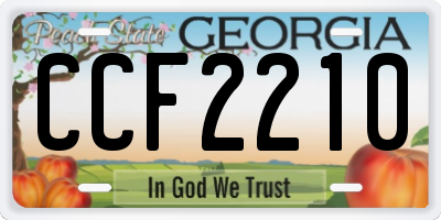 GA license plate CCF2210