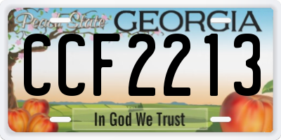 GA license plate CCF2213
