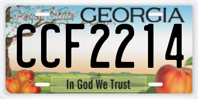 GA license plate CCF2214