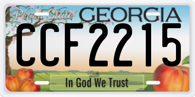 GA license plate CCF2215