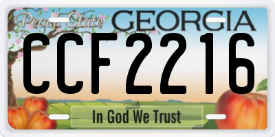 GA license plate CCF2216