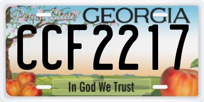 GA license plate CCF2217