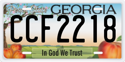 GA license plate CCF2218