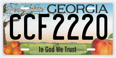 GA license plate CCF2220