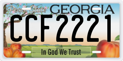 GA license plate CCF2221