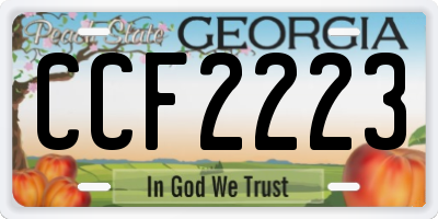 GA license plate CCF2223