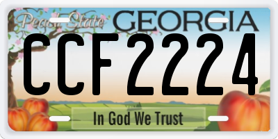 GA license plate CCF2224