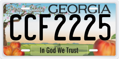 GA license plate CCF2225