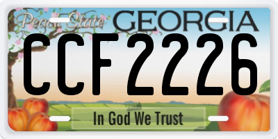 GA license plate CCF2226